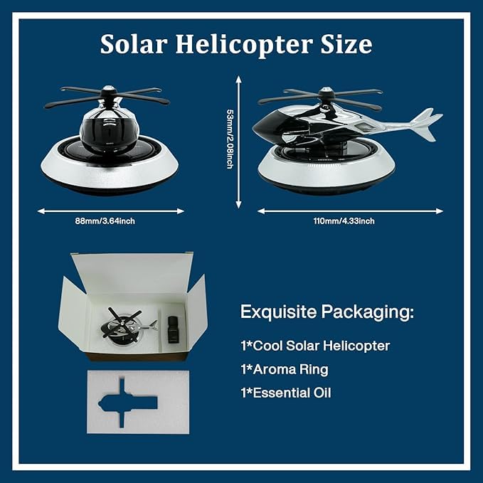 helicopter solar car air freshener aromatherapy car interior decoration accessories perfume diffuser (random color) helicopter solar car air freshener aromatherapy car interior decoration accessories perfume diffuser (random color)