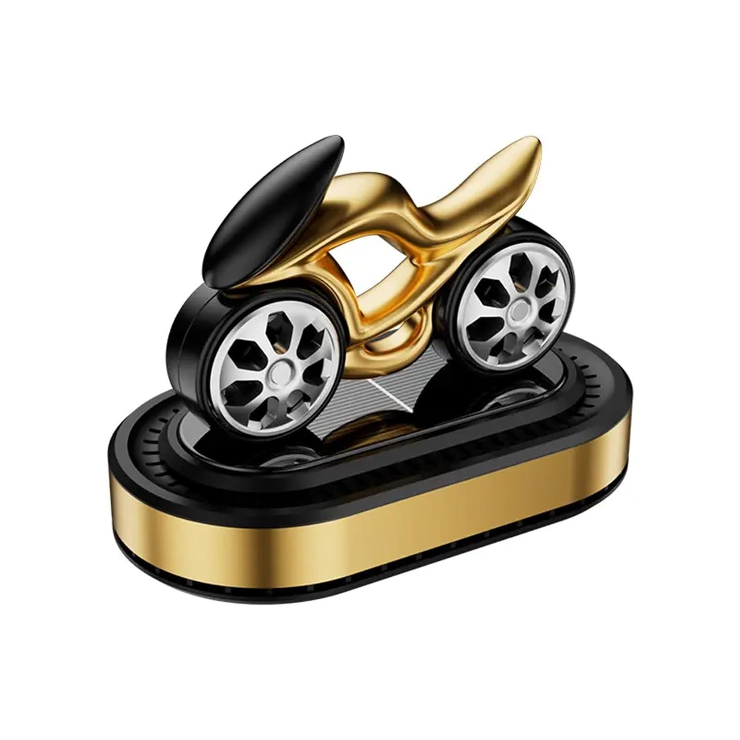 solar bike design rotating car air freshener – refillable dashboard air purifier, stylish autorotation decoration for car interior, eco friendly fragrance diffuser (gold) solar bike design rotating car air freshener – refillable dashboard air purifier, stylish autorotation decoration for car interior, eco friendly fragrance diffuser (gold)