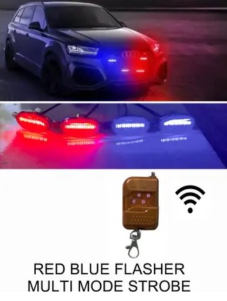 led police red blue grill flash light led police red blue grill flash light