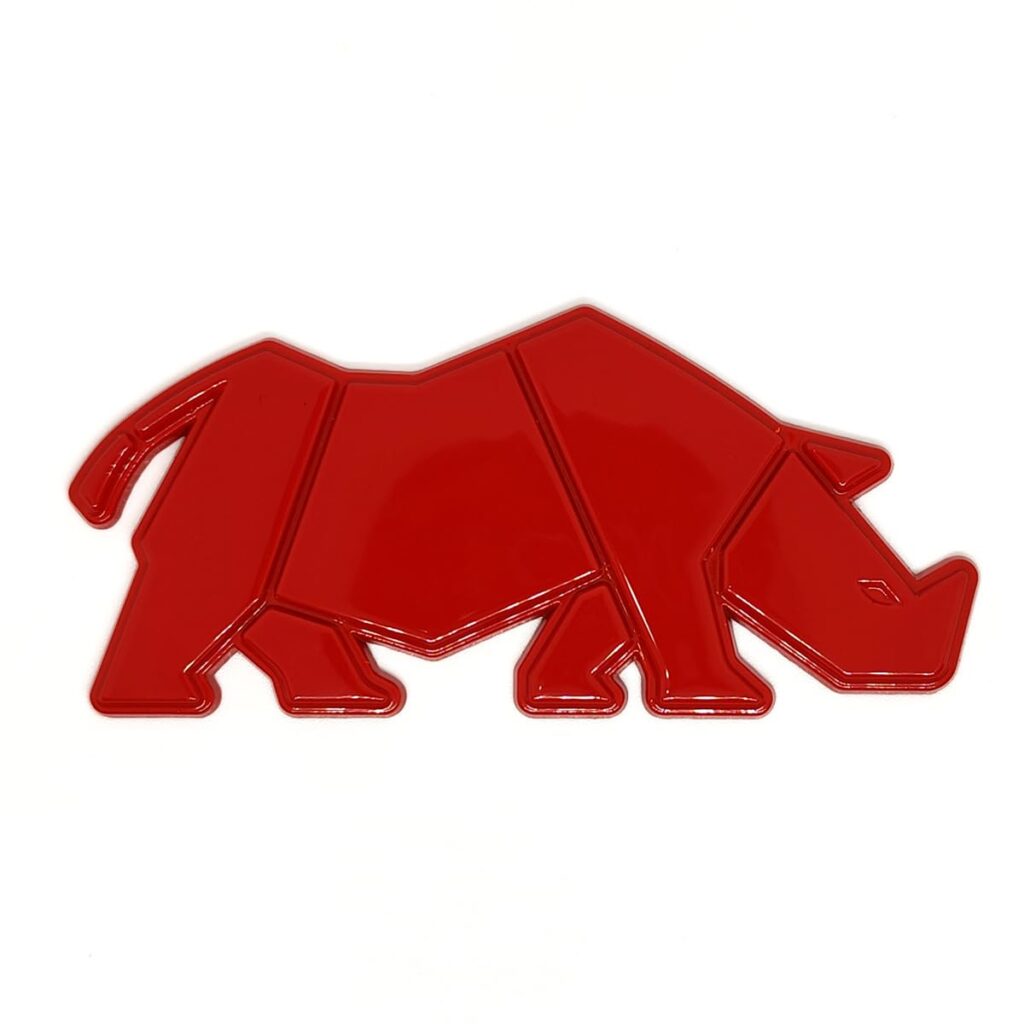 3D Modern Chrome Geometric Metal Rhinoceros Emblem for Cars and Bikes | Badges Logo Self Adhesive Metal Emblem (Rhino Red - 10x5 cm) 3d modern chrome geometric metal rhinoceros emblem for cars and bikes | badges logo self adhesive metal emblem (rhino red 10x5 cm)