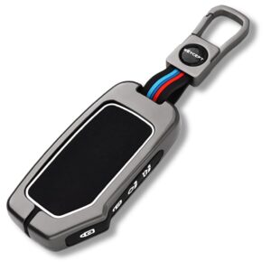 metal alloy key cover for kia seltos | sonet | carens | carens clavis | 4 button smart key with keychain
