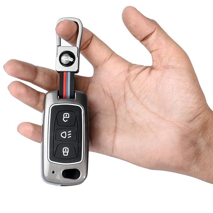 metal alloy key cover for tata | 4 button smart key with keychain | pack of 1 | (copy) metal alloy key cover for tata | 4 button smart key with keychain | pack of 1 | (copy)