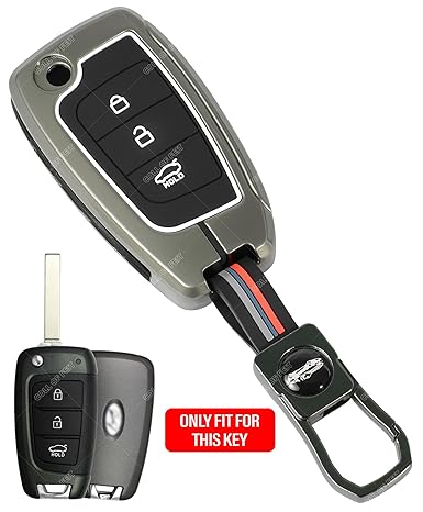 metal alloy key cover for hyundai new models | 3 button flip key with keychain | pack of 1 | (copy) metal alloy key cover for hyundai new models | 3 button flip key with keychain | pack of 1 | (copy)