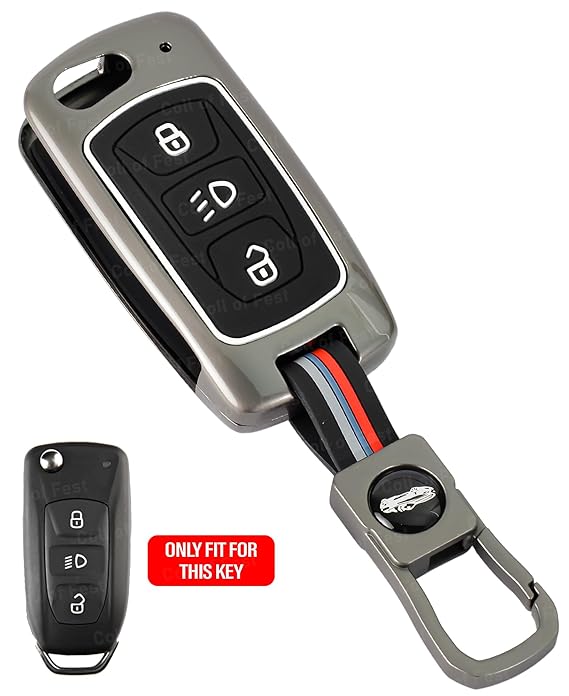 metal alloy key cover for tata | 4 button smart key with keychain | pack of 1 | (copy) metal alloy key cover for tata | 4 button smart key with keychain | pack of 1 | (copy)
