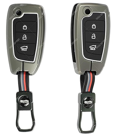 metal alloy key cover for hyundai new models | 3 button flip key with keychain | pack of 1 | (copy) metal alloy key cover for hyundai new models | 3 button flip key with keychain | pack of 1 | (copy)