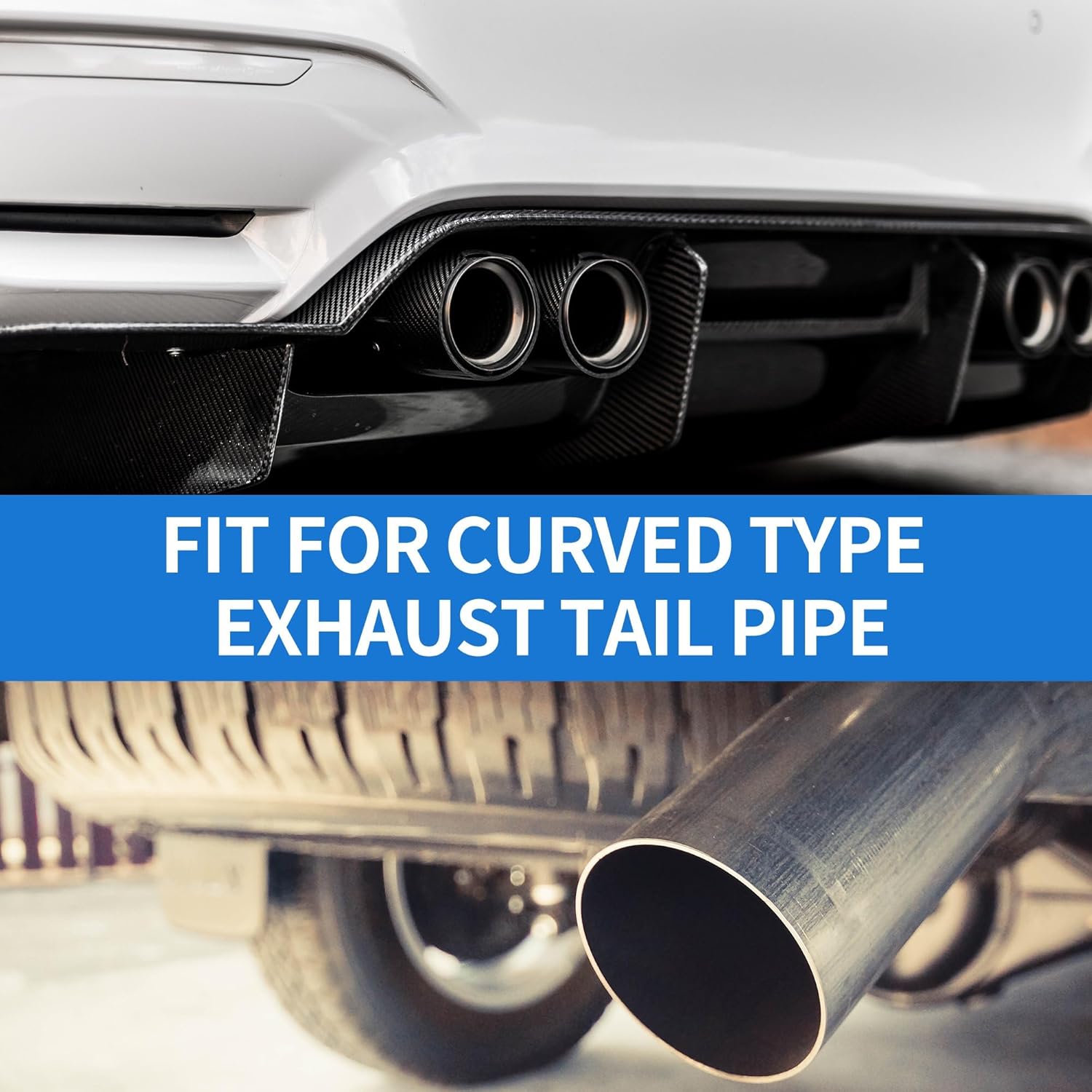 stainless steel burnt blue square shaped dual pipe car exhaust muffler tip stainless steel burnt blue square shaped dual pipe car exhaust muffler tip