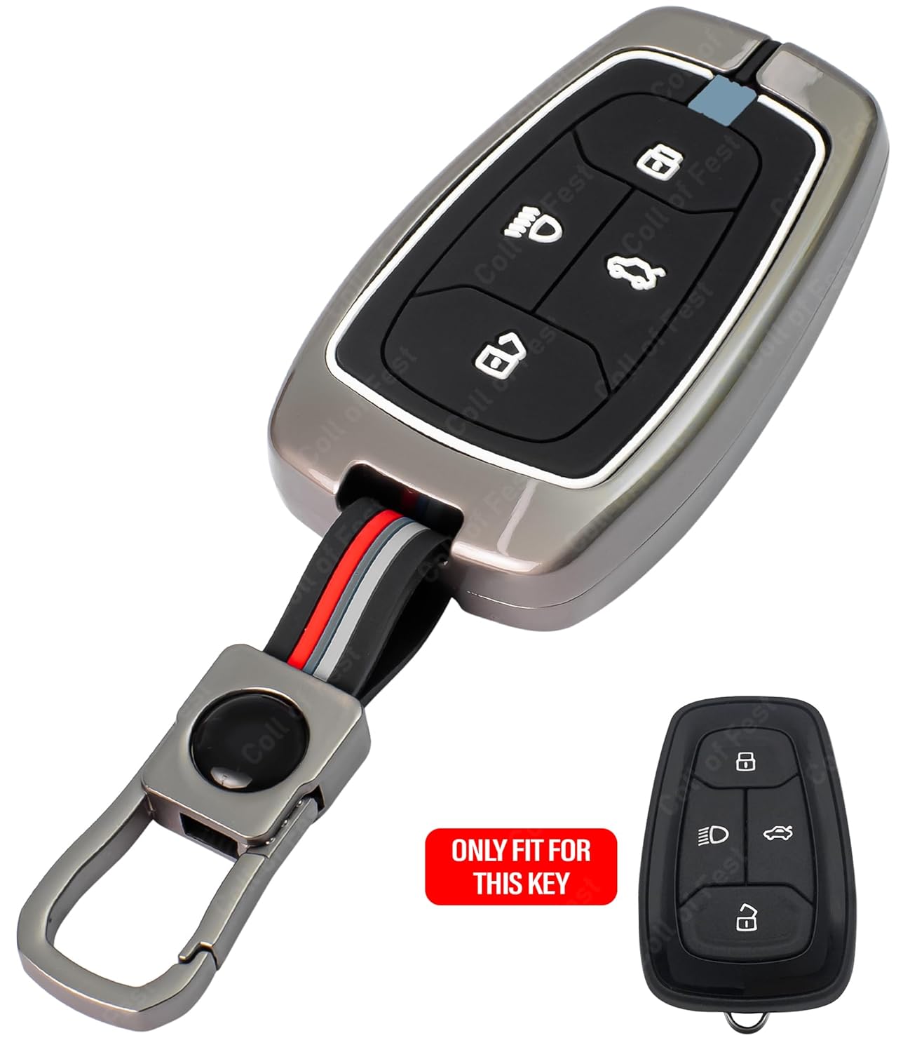 metal alloy key cover for | 2 button round key with keychain | pack of 1 | (copy) metal alloy key cover for | 2 button round key with keychain | pack of 1 | (copy)