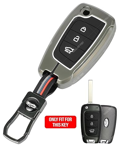 metal alloy key cover for hyundai new models | 3 button flip key with keychain | pack of 1 | (copy) metal alloy key cover for hyundai new models | 3 button flip key with keychain | pack of 1 | (copy)
