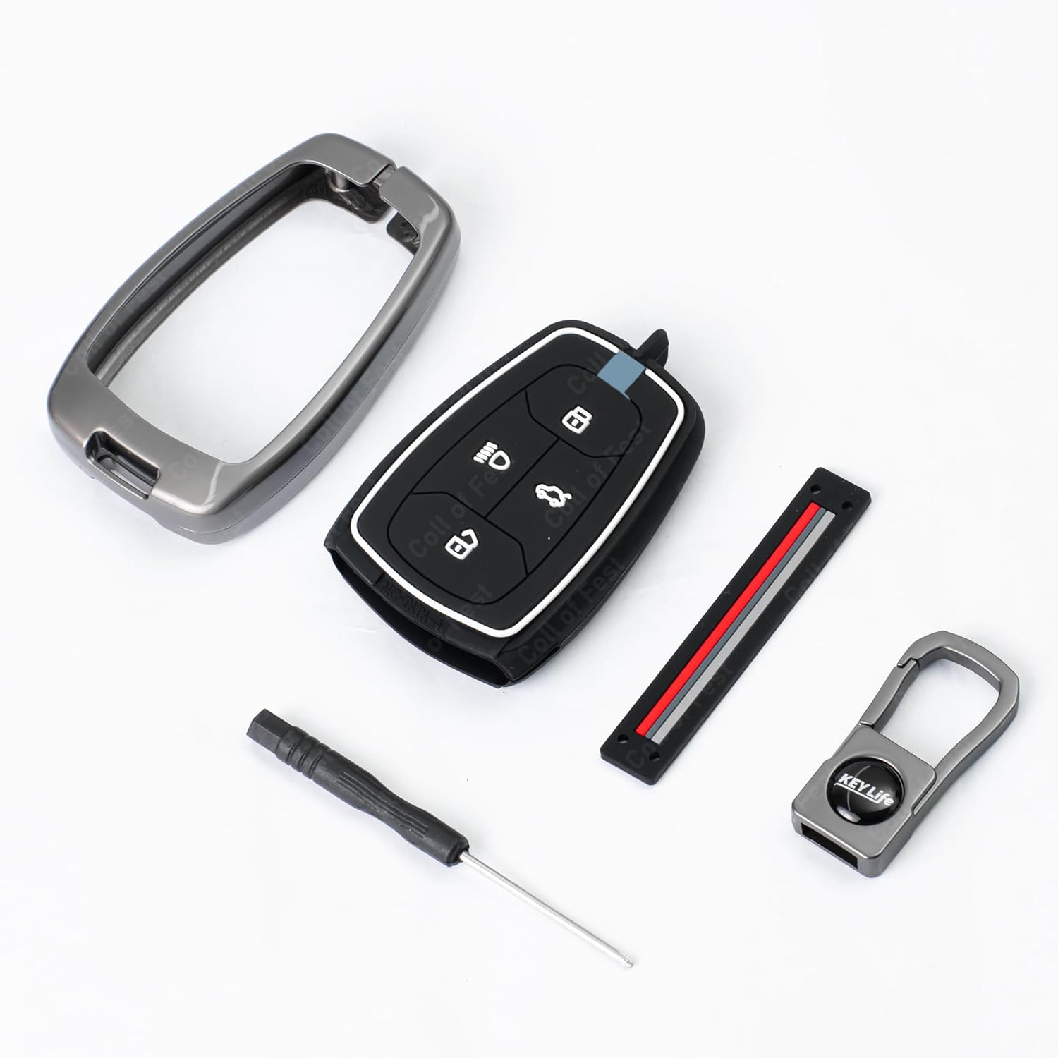metal alloy key cover for | 2 button round key with keychain | pack of 1 | (copy) metal alloy key cover for | 2 button round key with keychain | pack of 1 | (copy)