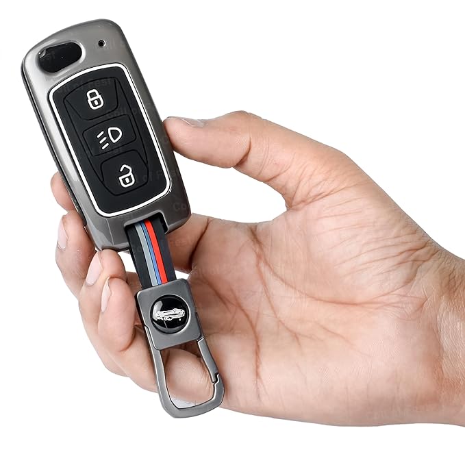 metal alloy key cover for tata | 4 button smart key with keychain | pack of 1 | (copy) metal alloy key cover for tata | 4 button smart key with keychain | pack of 1 | (copy)