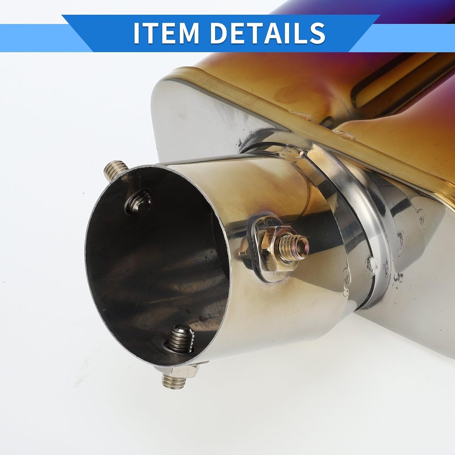 stainless steel burnt blue square shaped dual pipe car exhaust muffler tip stainless steel burnt blue square shaped dual pipe car exhaust muffler tip